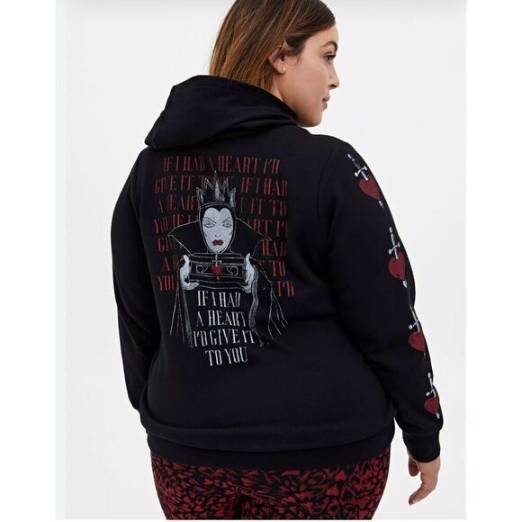 Torrid x Disney Snow White and the Seven Dwarfs Evil Queen Black Lace-Up Hoodie - Picture 1 of 9